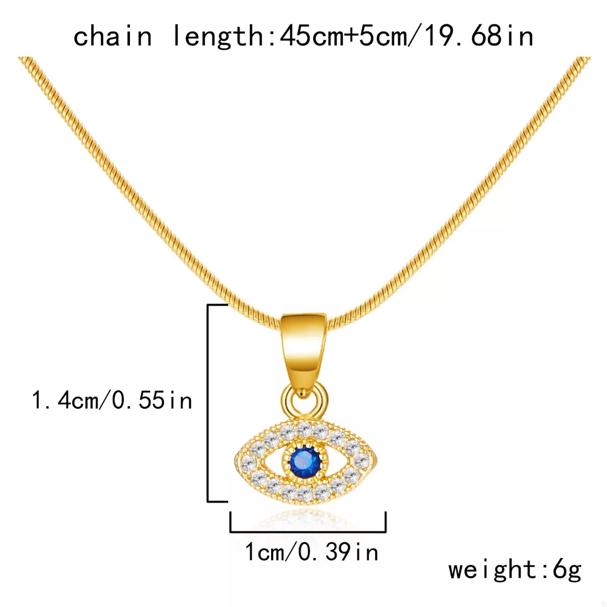 18K Gold-Plated Necklace with Rhinestone Pendant