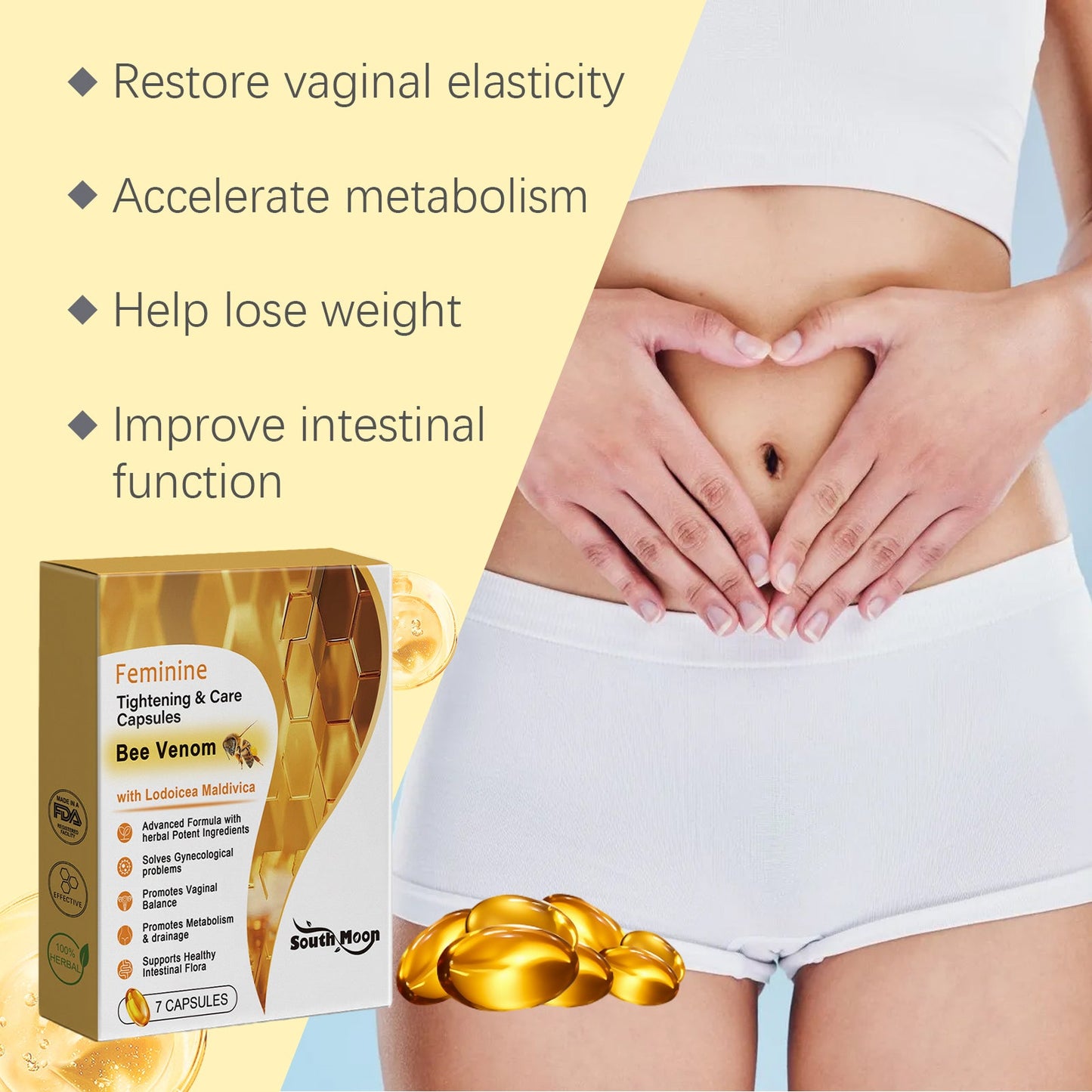 South Moon Women's Body Care Capsules Ease Women's Body Care Moisturizing Firming Tender Capsules