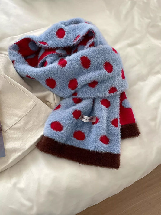 Fuzzy Polka Dot Scarf