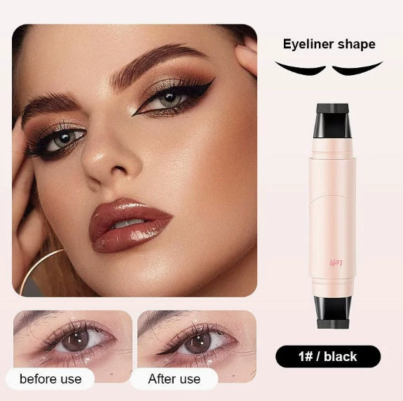 Waterproof Long-Lasting All-in-One Liquid Eyeliner, Double-Ended Stamp Eyeliner For Eye Makeup