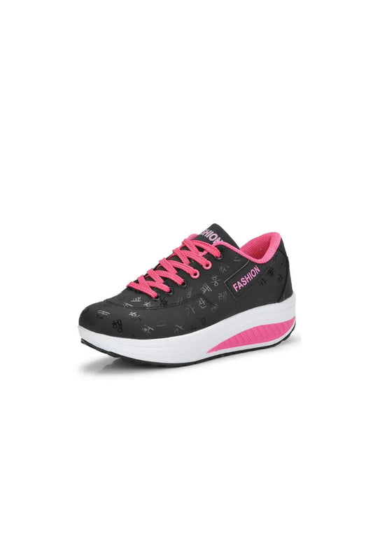 Lace Up Rocker Sole Sneakers