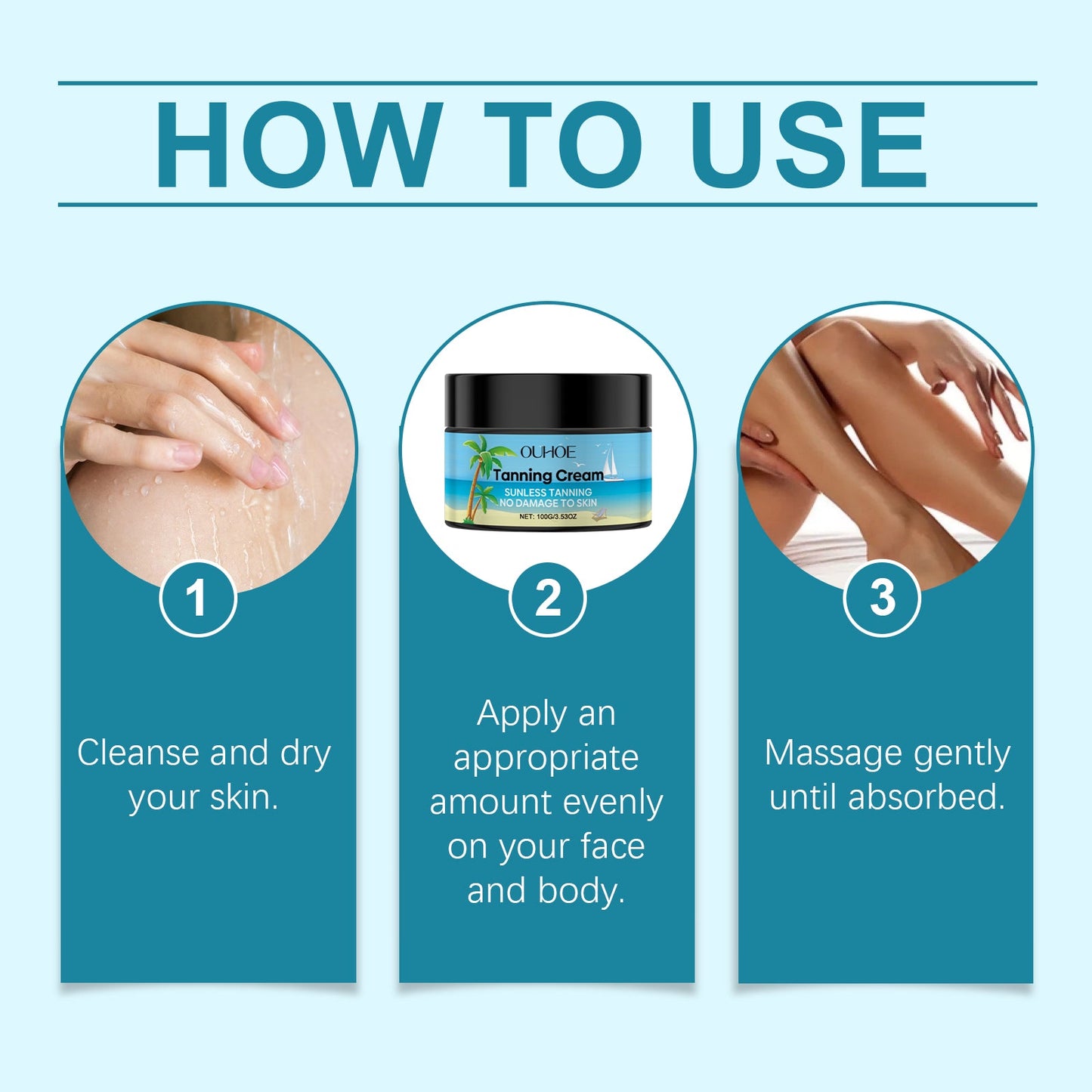 OUHOE Nourishing Skin Anti-Sunburn, Anti-Tanning Tan Moisturizing And Gentle Care Skin Care Anti-Tanning Cream