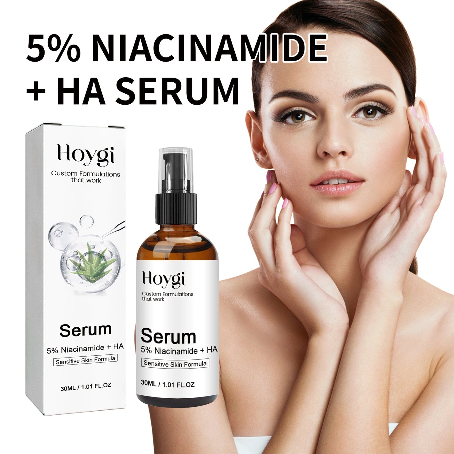 Hoygi 5% Niacinamide+ HA Serum, Moisturize And Moisturize The Facial Skin, Tighten The Anti-Aging And Weaken The Law Of Fine Lines