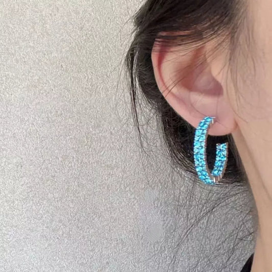 Sparkling C-Hoop Earrings