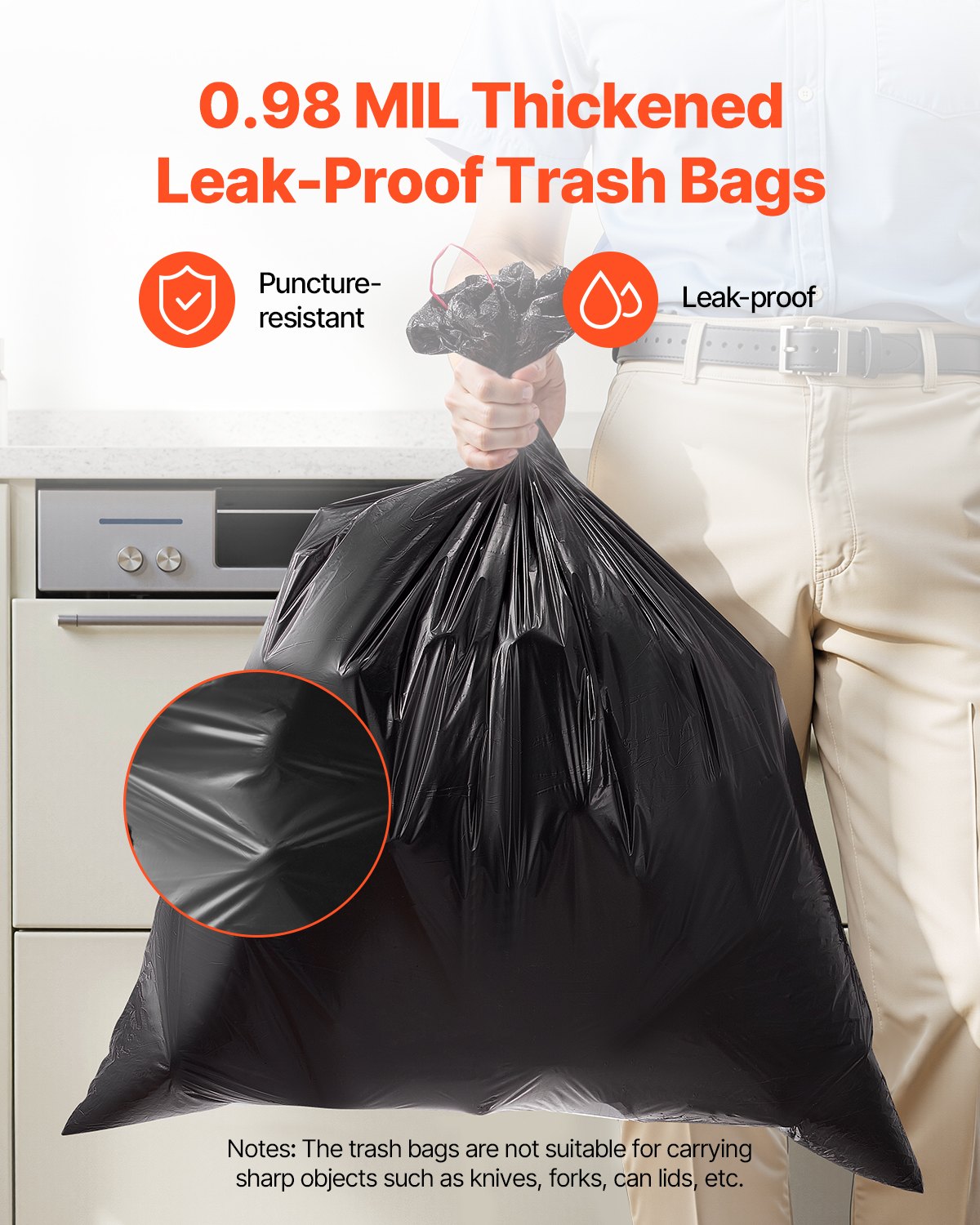 Drawstring Trash Bags, 30 Gallon 50 Count Tall Kitchen Trash Bags, Extra Thick Tough And Durable Garbage Bag, Recyclable Bin Bag With Drawstrings, For Home Kitchen, Office, RV & Camping