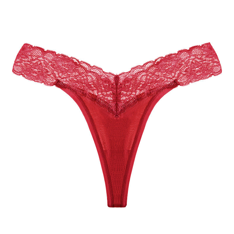 Women's Low Rise Lace Hip Leak Thong Panties