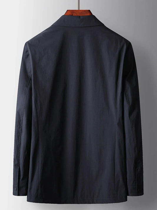 Men's Plus Size Button Up Long Sleeve Jacket