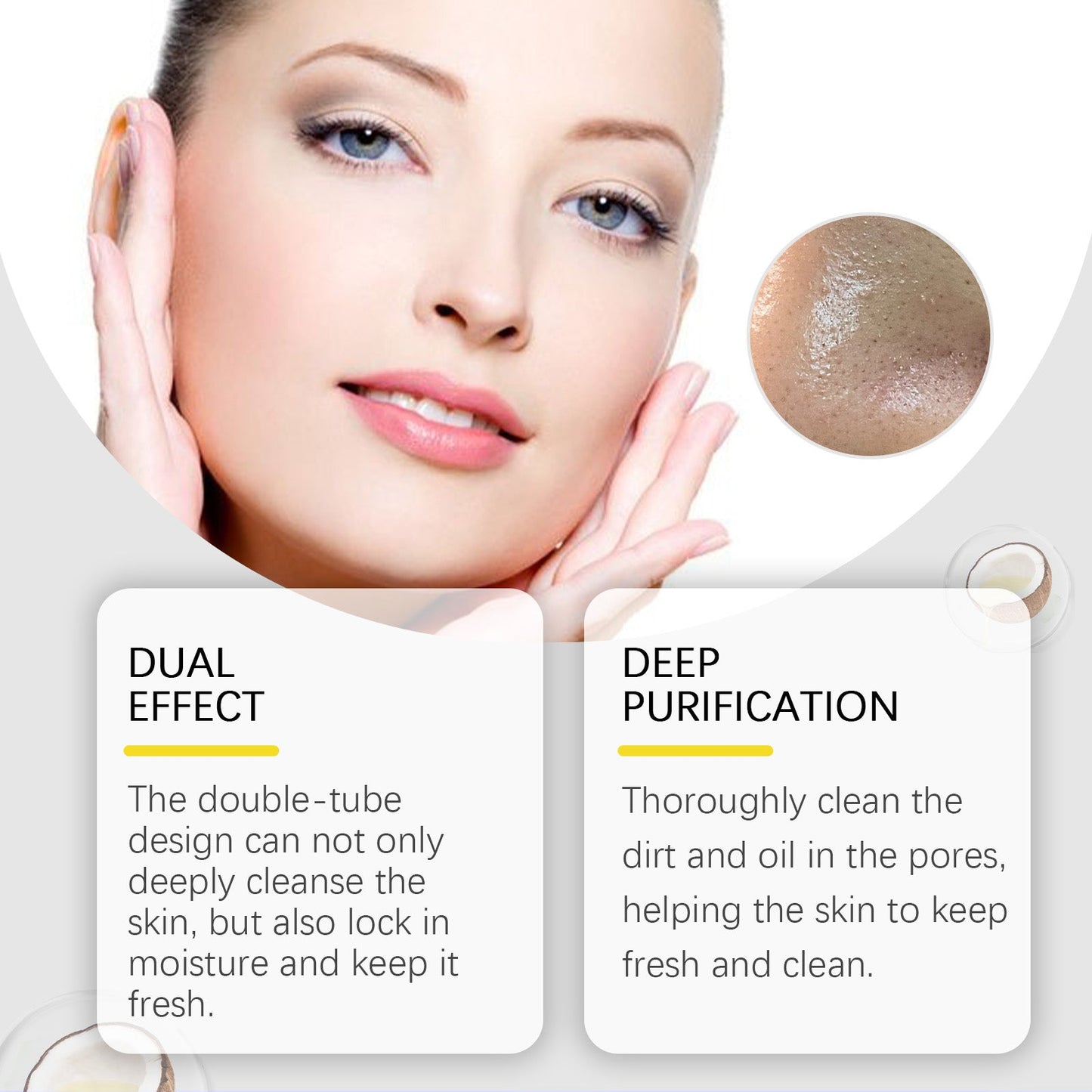 OUHOE Dual Cleansing Moisturizing Cleanser, Gentle Cleansing Facial Skin Refreshing Moisturizing Cleanser