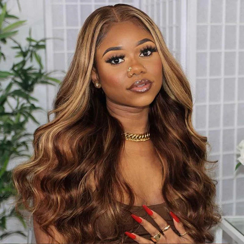 13x4 Lace Front Body Wave Human Hair Wig P4 27, Density