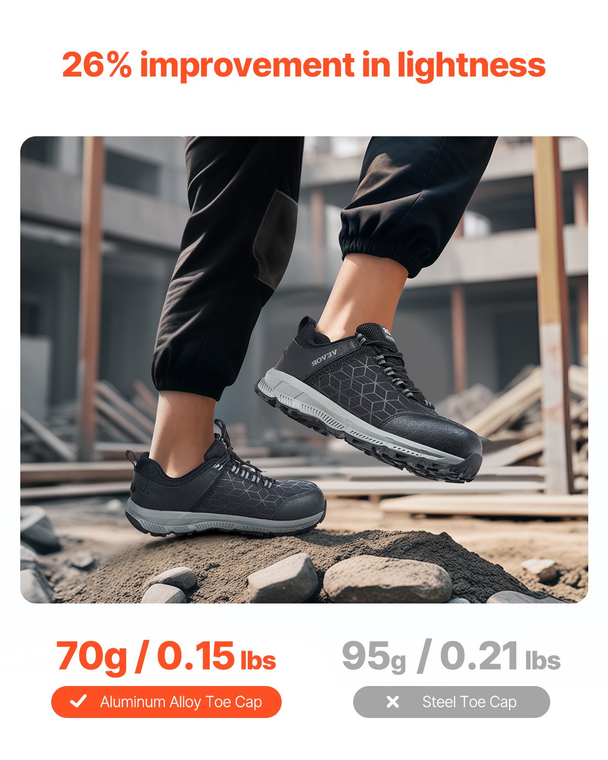 Steel Toe Shoes For Men, US Size 11, Men’s Cushion Sport Safety Toe Athletic Work Shoe, Indestructible Safety Sneakers Lightweight,Breathable Industry Construction Work Shoes, Black