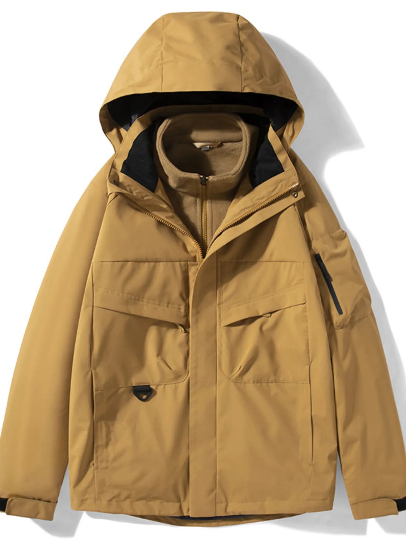 Men's Plus Size Zip Up Long Sleeve Hooded Jacket