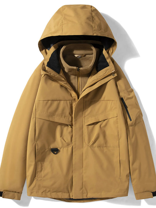 Men's Plus Size Zip Up Long Sleeve Hooded Jacket