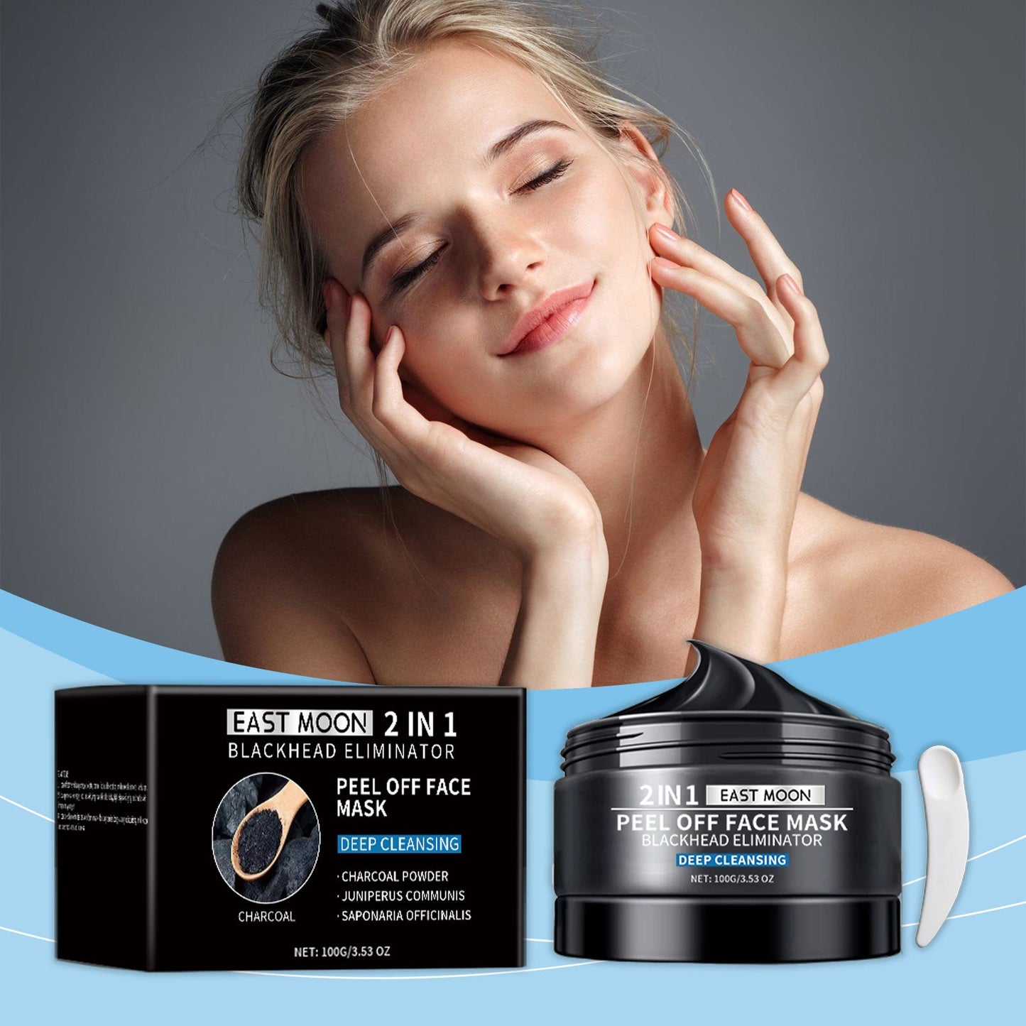 East Moon Bamboo Charcoal Cleansing Mask Gently Cleanses Skin, Horny Blackheads, Moisturizes, Tender And Brightening Mud Mask
