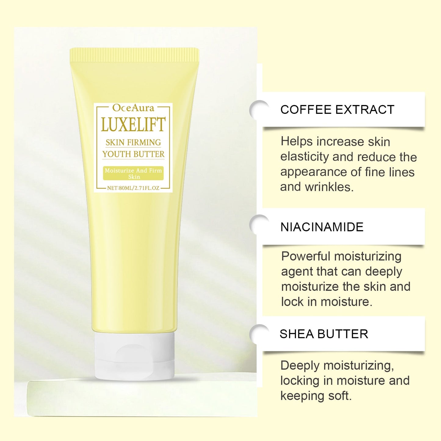OceAura Niacinamide Firming Body Lotion, Gentle Hydrating Moisturizing Body Skin Firming Massage Lotion