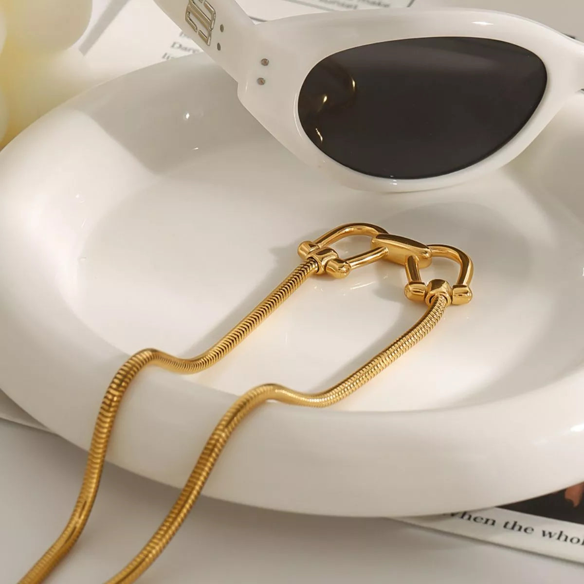 18K Gold-Plated Horseshoe Necklace