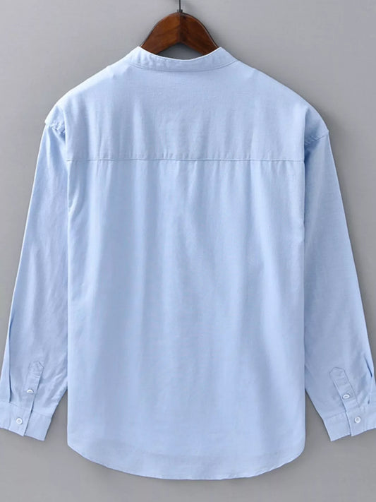 Men's Plus Size Casual Button Up Long Sleeve Shirt