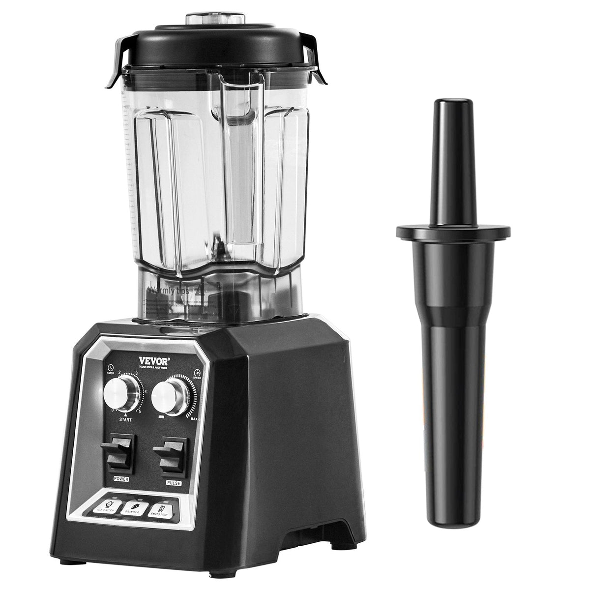 Professional Blender, Commercial Countertop Blenders, 68 Oz Jar Blender Combo, Stainless Steel 3 Functions Blender, For Frozen Drinks, Shakes, Smoothies, Peree, And Crush Ice, Black