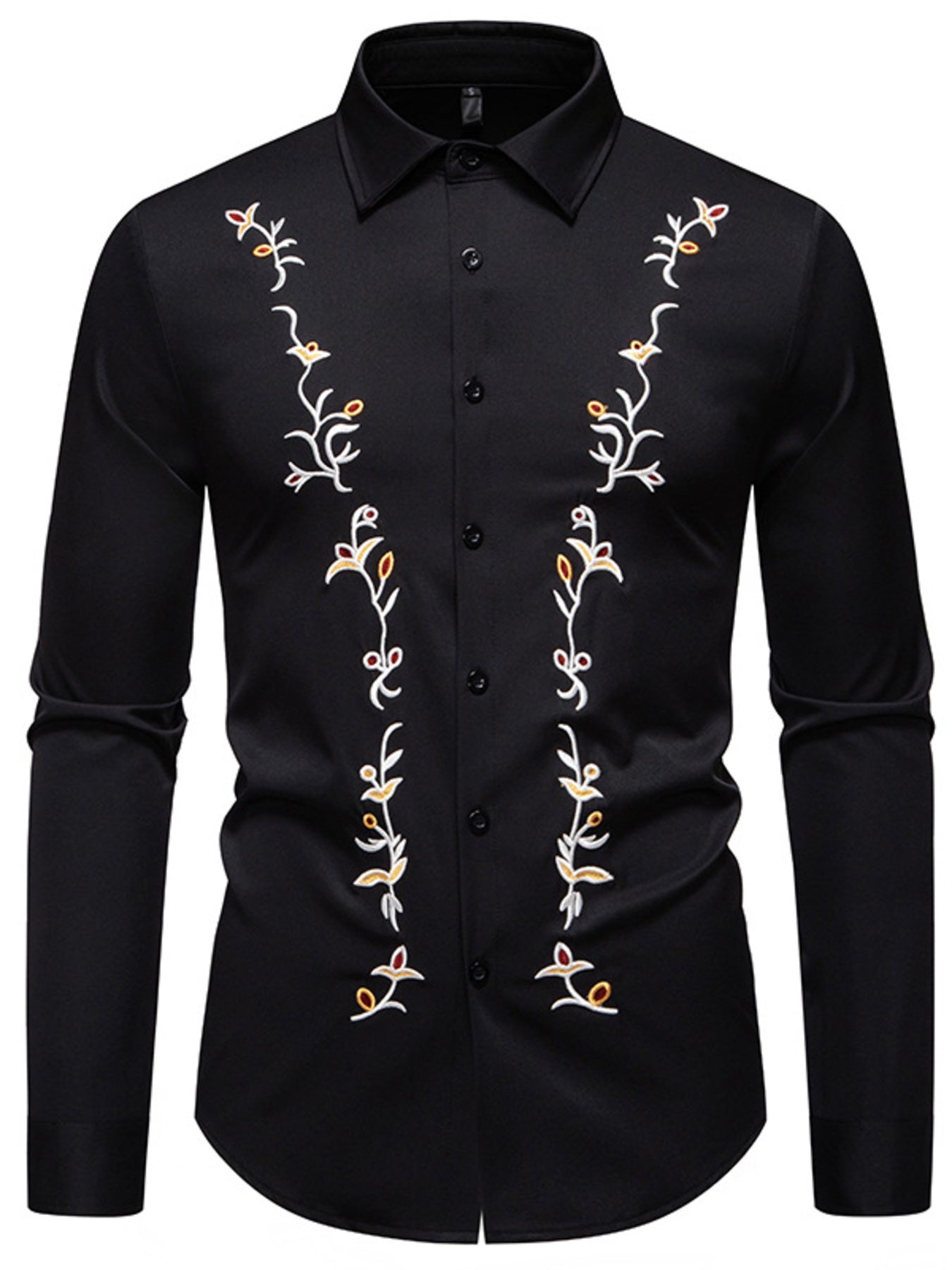 Men's Embroidered Long Sleeve Shirt