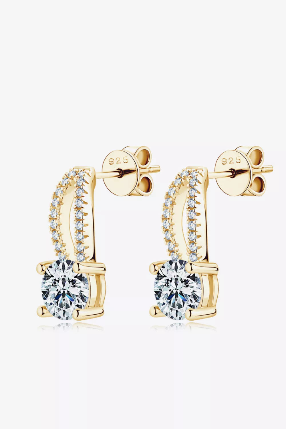 1 Carat Moissanite 925 Sterling Silver Earrings