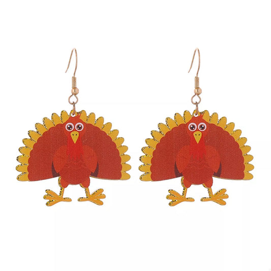Thanksgiving Turkey Dangle Earrings