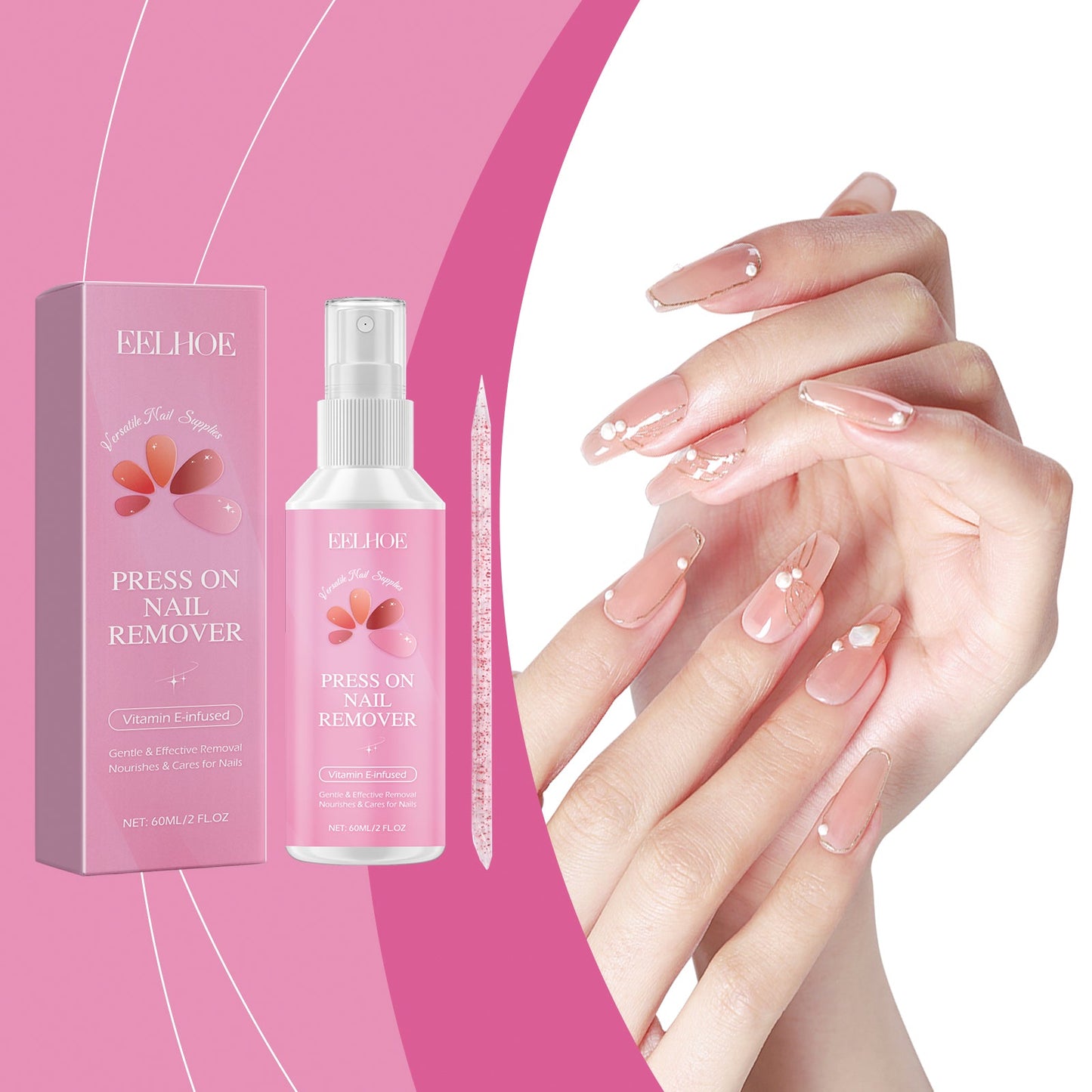 EELHOE Nail Glue Remover Gentle Remover Nail Polish Gel Dissolves Nail Polish Salon Nail Polish Remover