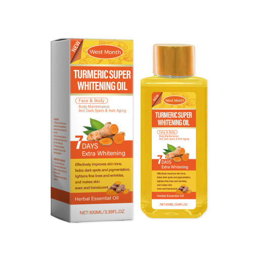 West&Month Turmeric Body Whitening Oil, Daily Gentle Moisturizing Body Skin Delicate Skin Oil