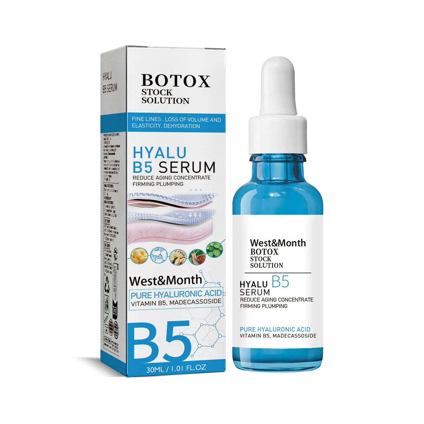 West&Month B5 Facial Essence, Lightening Spot Soft Skin Anti-aging Moisturizing Essence