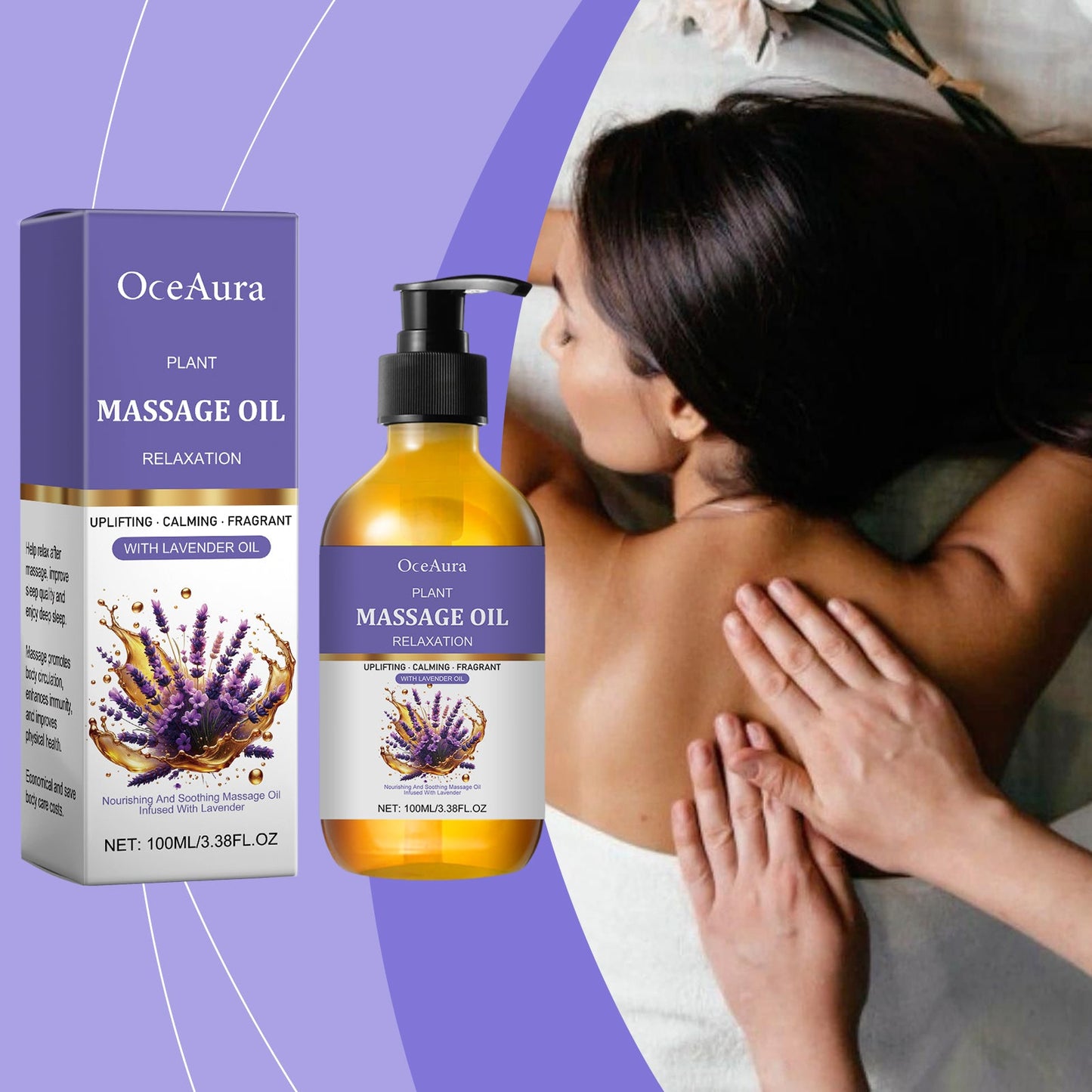 OceAura Lavender Essential Oil Gently Soothes The Body And Moisturizes The Skin With A Fragrance That Easily Absorbs Body Massage Oil