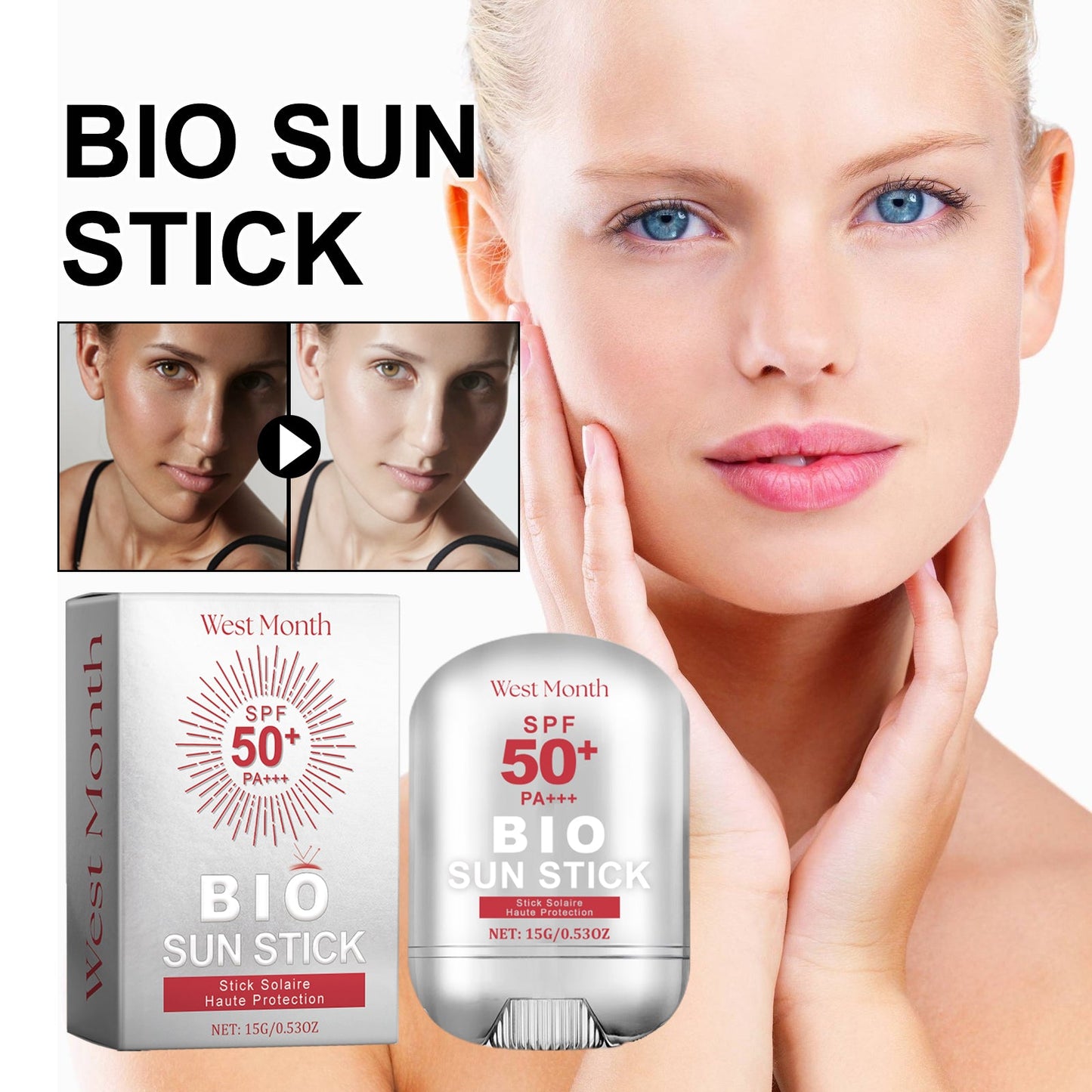 West&Month Summer Outdoor Skin Care Stick, Moisturizing, Refreshing And Non-Sticky Care Stick
