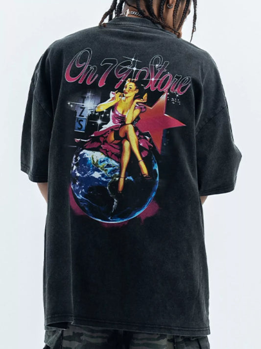 Men's Vintage Graphic Oversized T-Shirt