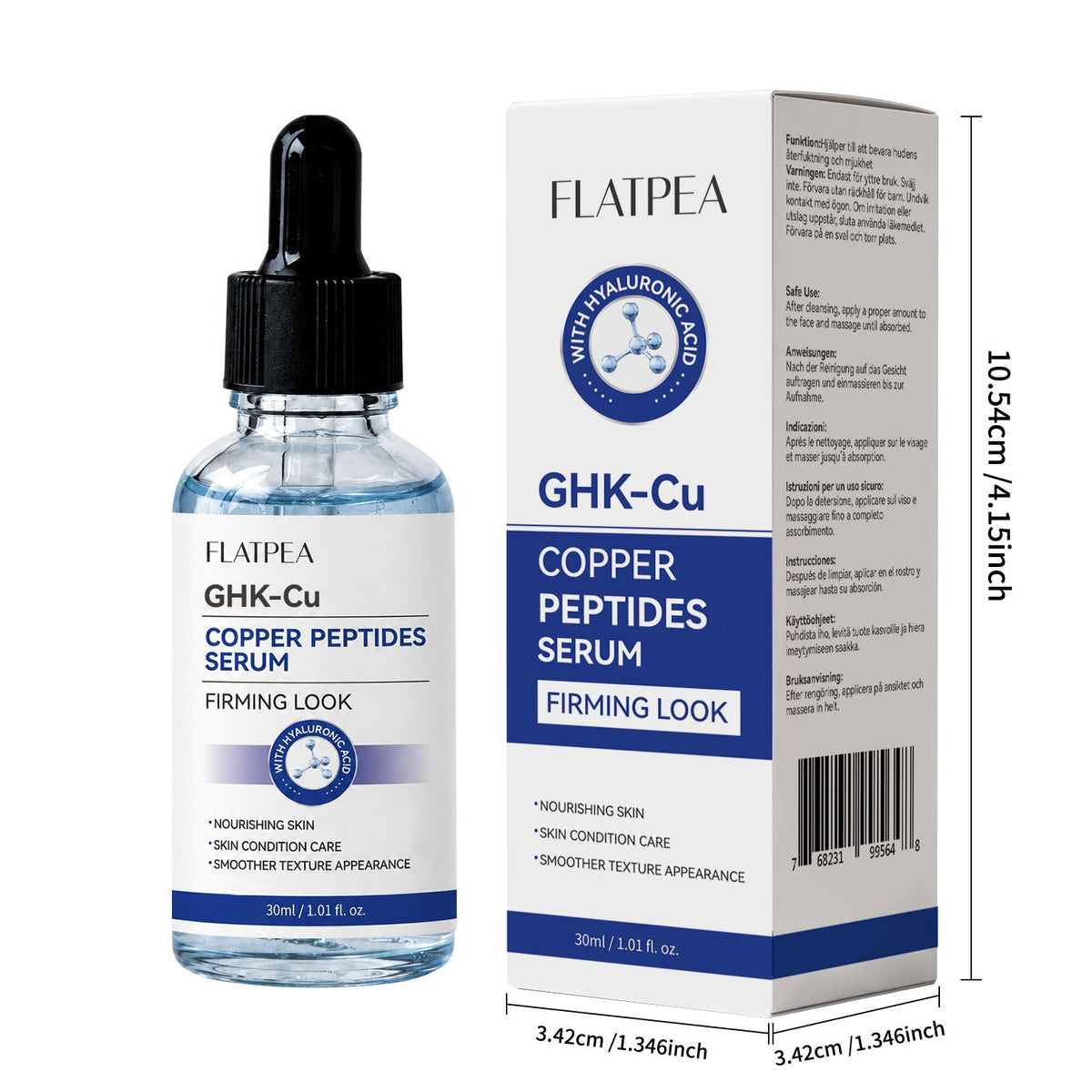 Cross-Border Ghk-Cu Blue Copper Peptide Facial Serum To Brighten Skin, Collagen, And Niacinamide Essence