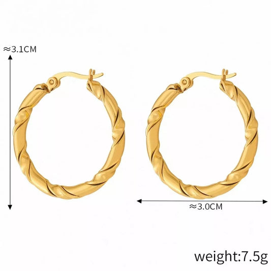 18K Gold-Plated Hoop Earrings