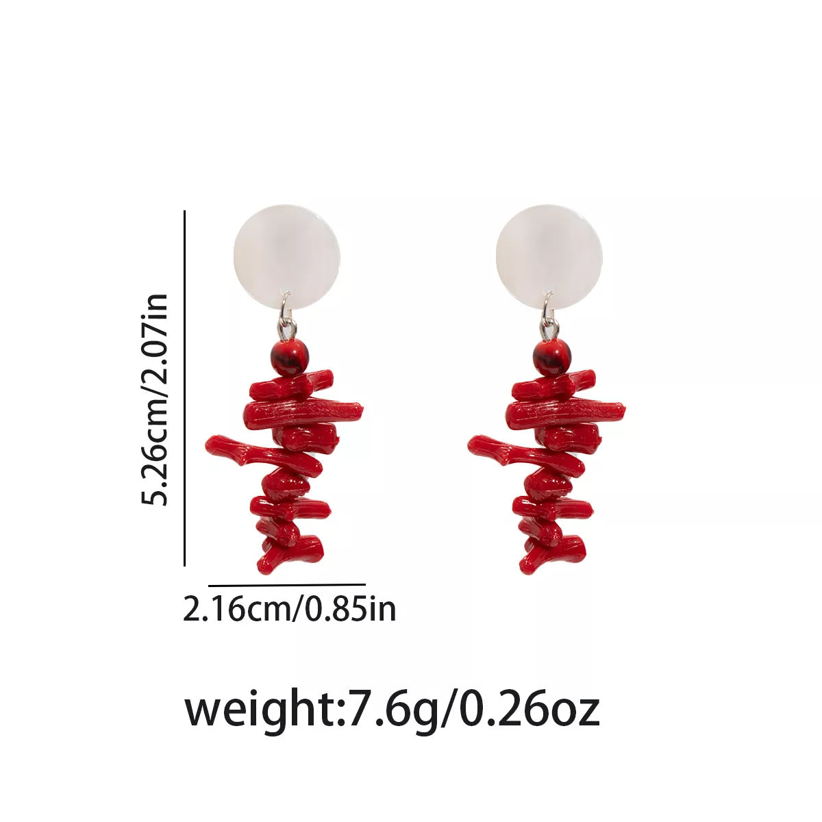 Resin Coral Chip Dangle Earrings