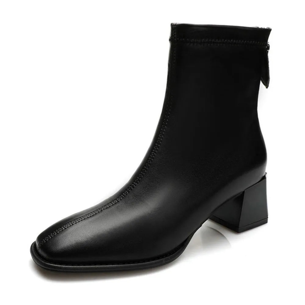 Round Toe Block Heels Boots