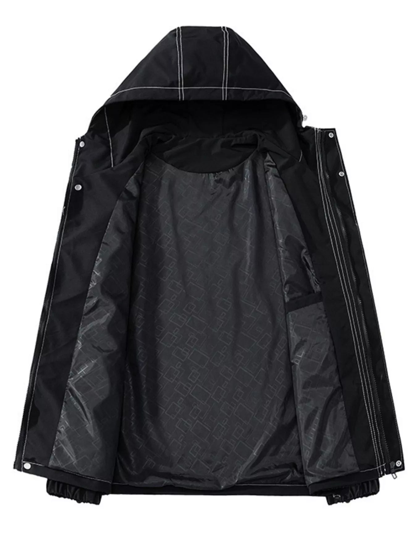 Men's Plus Size Drawstring Hooded Jacket