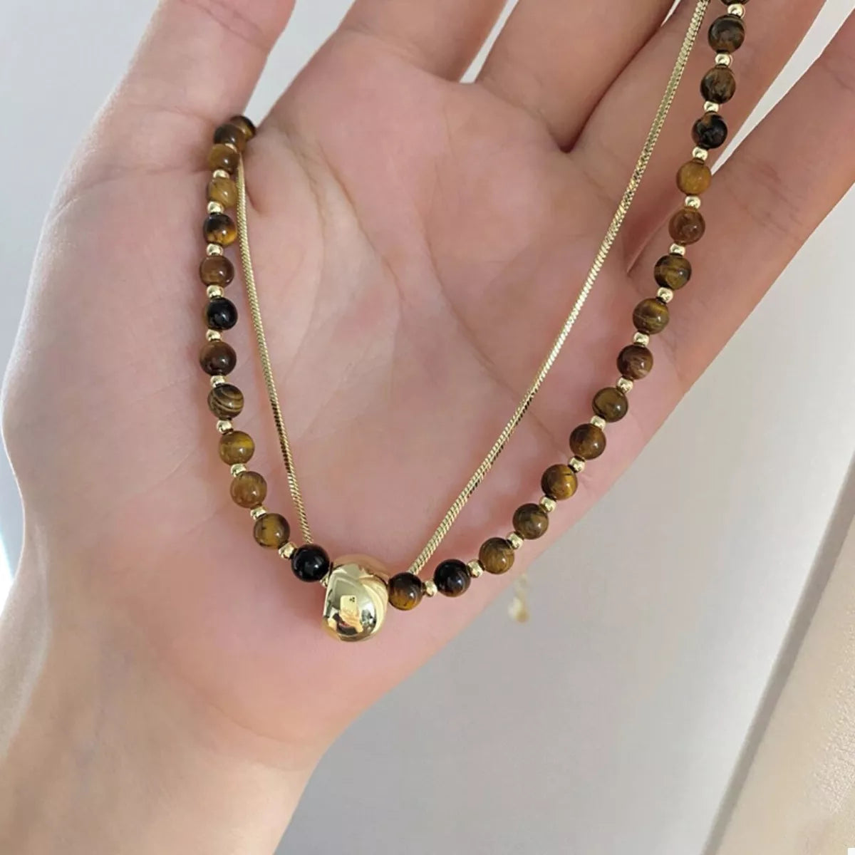 Tiger's Eye Double Layered Necklace