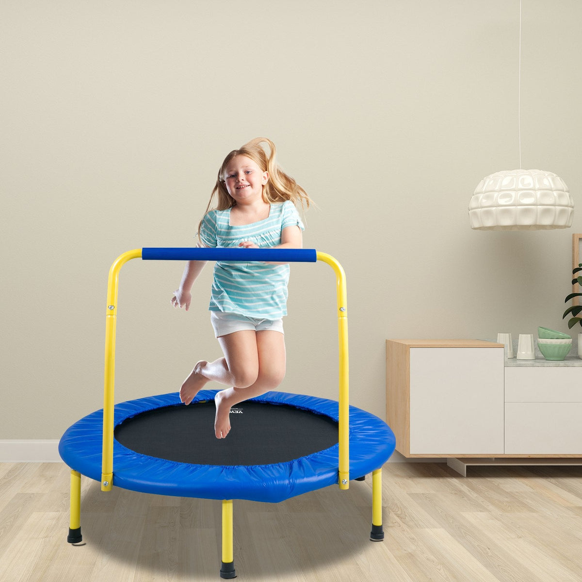 VEVOR 3FT Trampoline For Kids Indoor Outdoor Foldable Baby Toddlers Trampoline