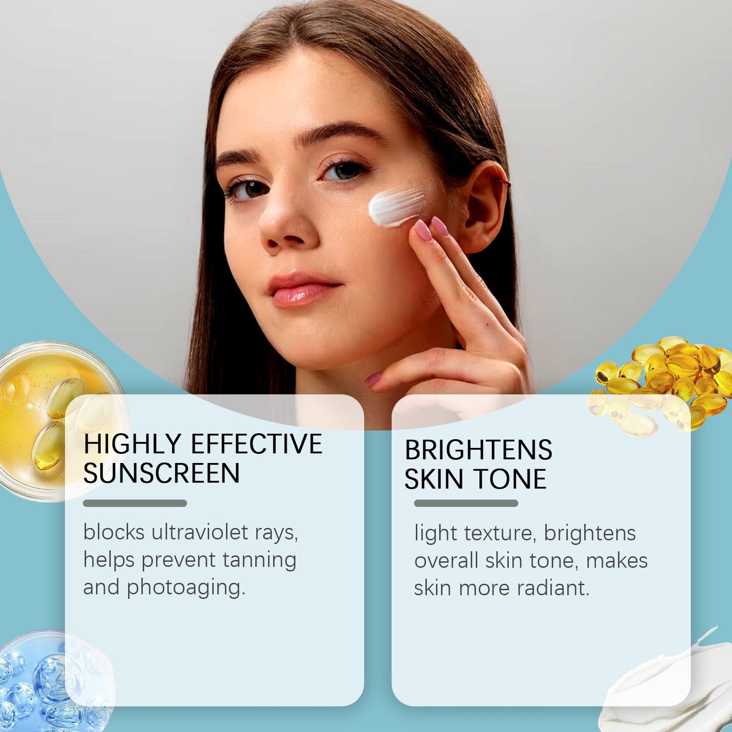 Hoygi Protective Cream, Gentle Moisturizing And Brightening Cream Instant Film Non-Sticky Protective Cream