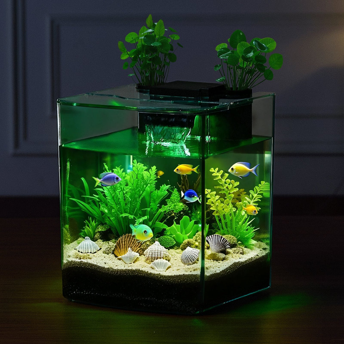 2 Gallon Fish Tank Aquarium Smart Arch Clear GPPS 3 Color Self Cleaning