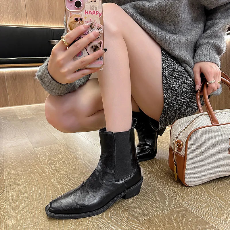 Square Toe Platform Boots