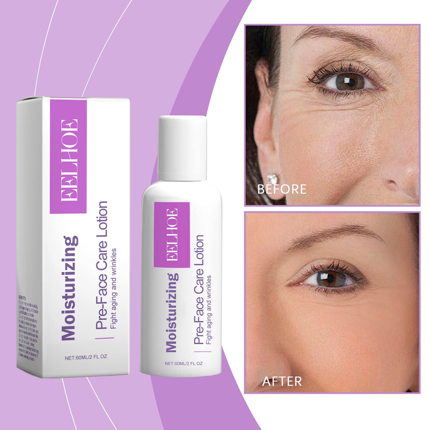 Eelhoe Moisturizing Lotion, Aloe Vera Essence Hydrates And Lightens Fine Lines, Firming Skin, Refreshing And Not Greasy