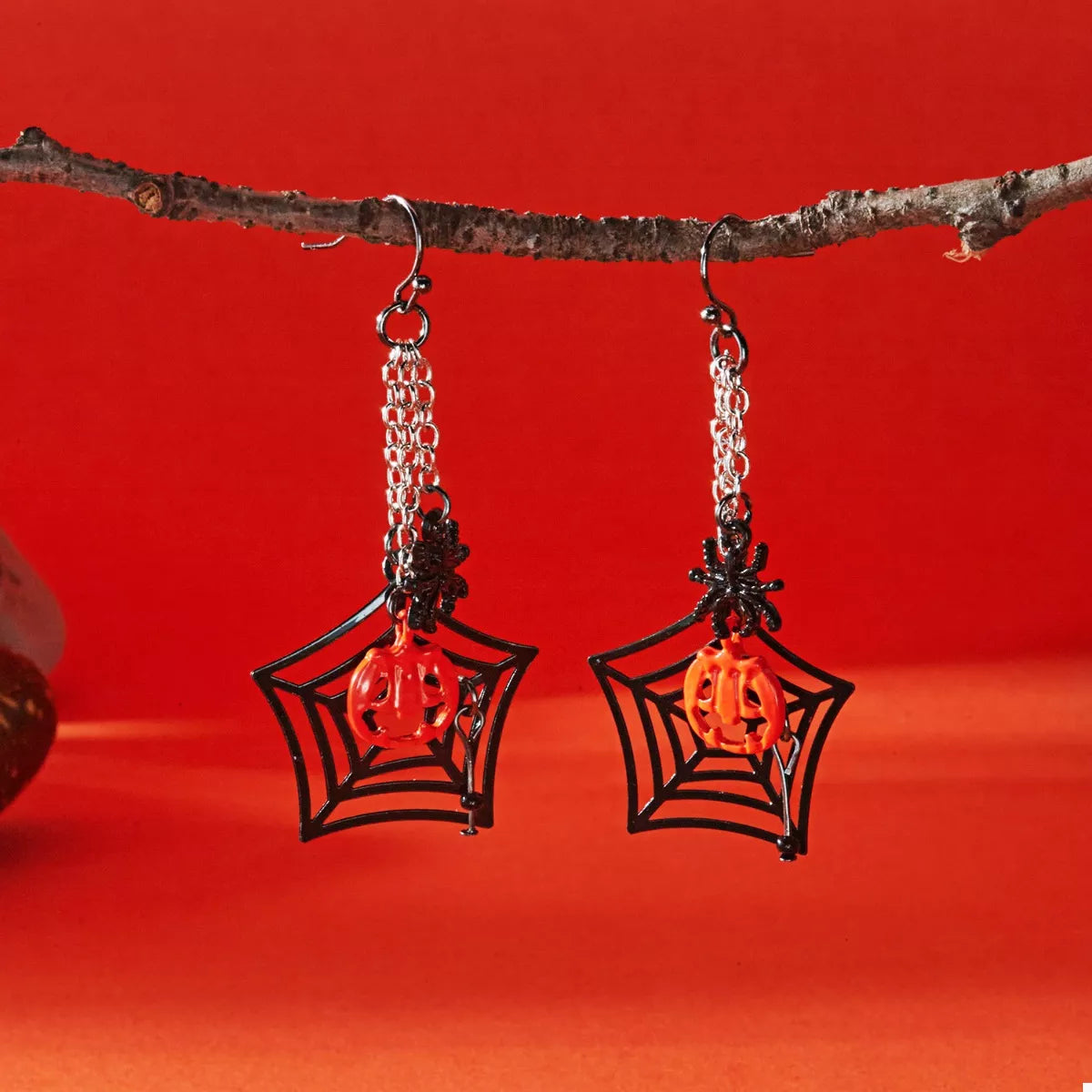 Halloween Spider Web Earrings