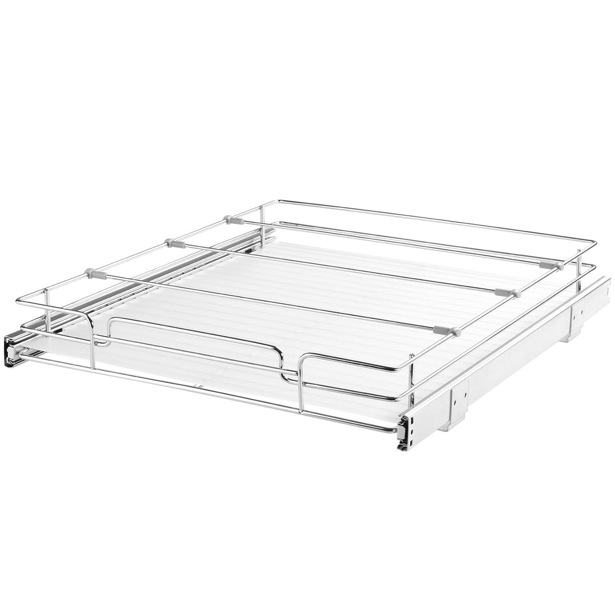 VEVOR 14W X 21D Pull Out Cabinet Organizer, Heavy Duty Slide Out Pantry Shelves, Chrome Plated Steel Roll Out Drawers, Sliding Drawer Storage For Home, Inside Kitchen Cabinet, Bathroom, Under Sink