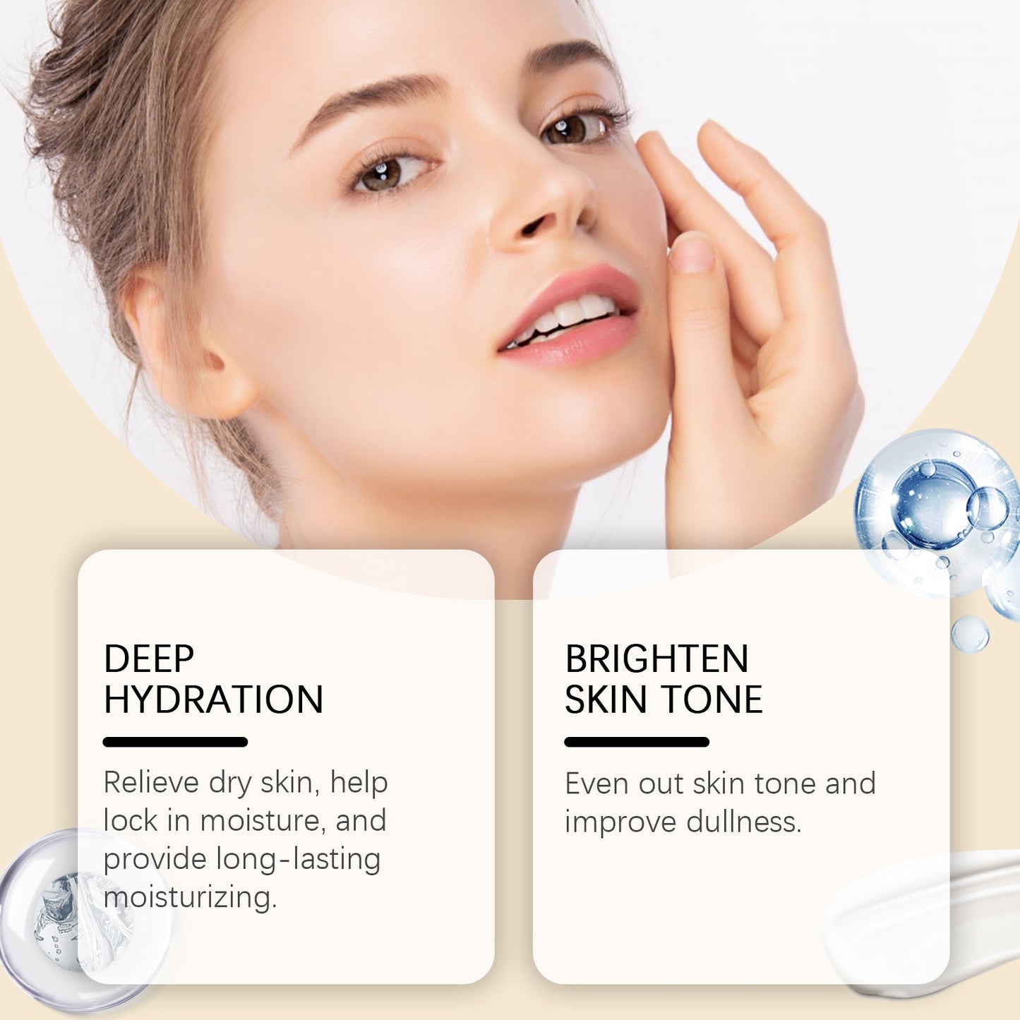 Hoygi Hyaluronic Acid Face Cream, Gently Moisturizes And Brightens Facial Skin