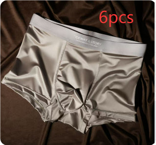 Ice Silk Mens Underwear Light Luxury Satin Boxers