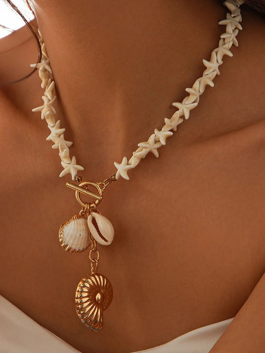Starfish Shell Pendant Necklace