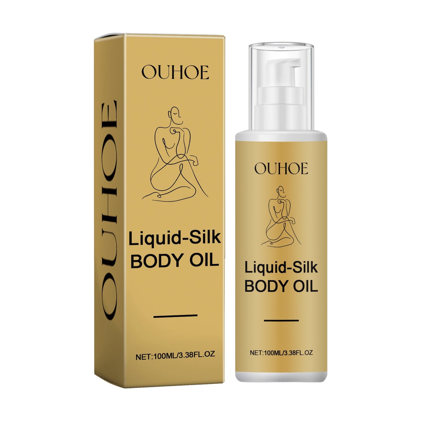 OUHOE Liquid Silk Body Essence Oil, Anti-Wrinkle Hydrating Repair Chicken Skin Firming Beauty Body Care Oil