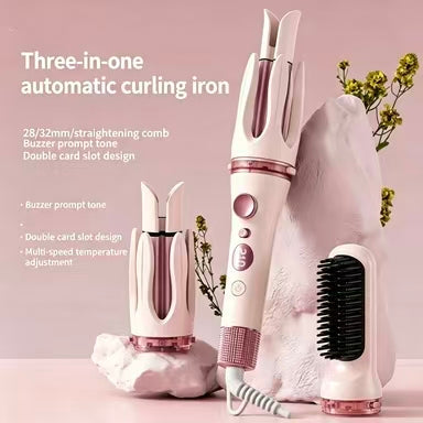 3-in-1 Hair Curler, Curling & Straightening 2-in-1, Long-Lasting Styling Tool