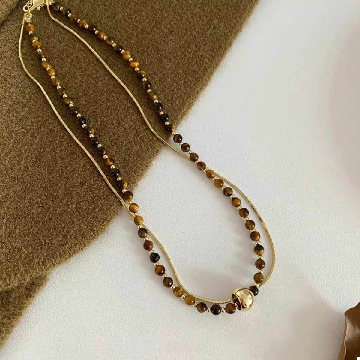 Tiger's Eye Double Layered Necklace