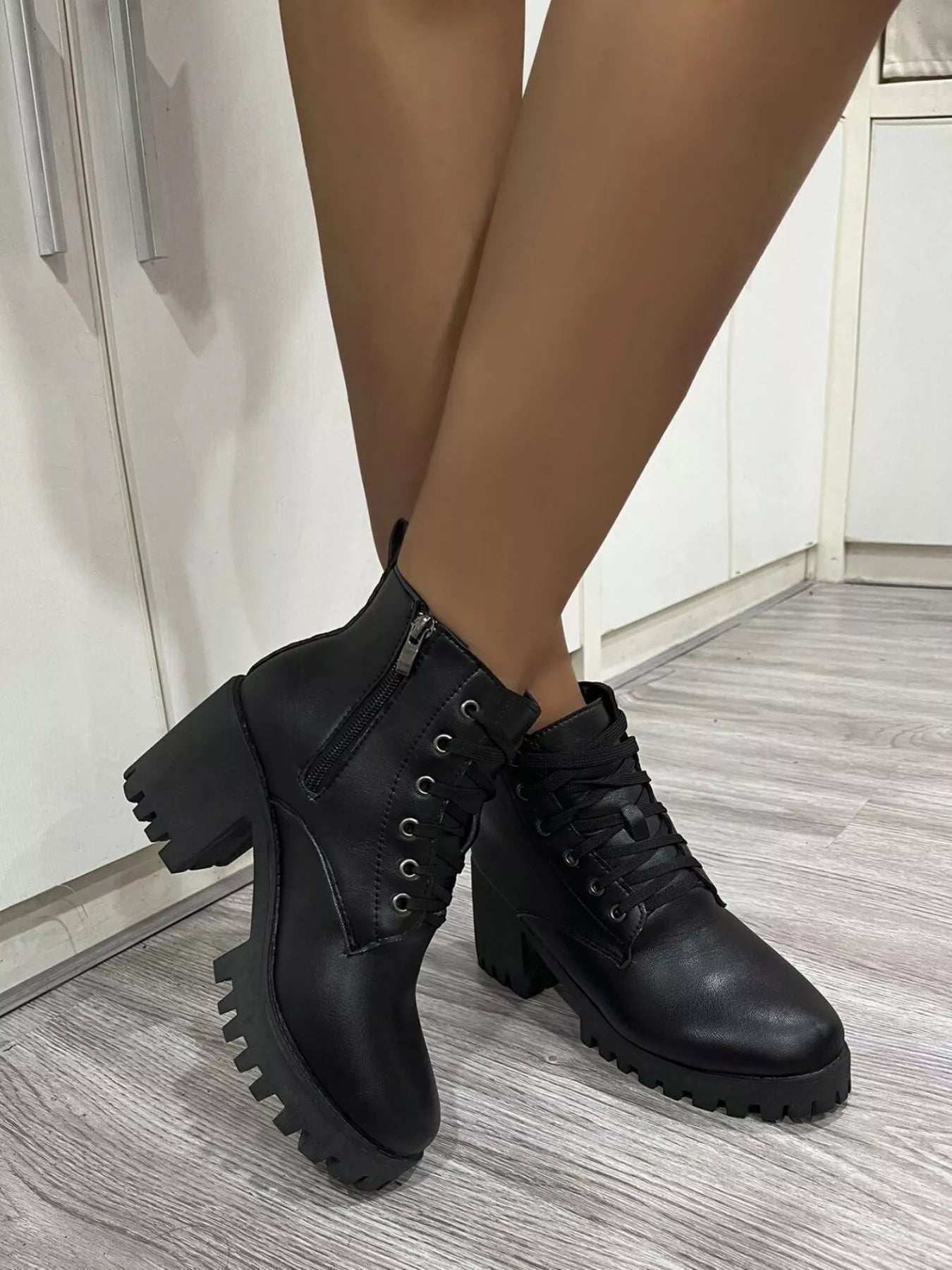 Round Toe Block Heels Boots
